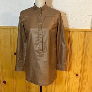 MaxMara Tan Long Sleeve Tunic Top Sz-XS